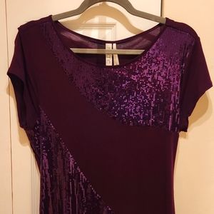 NWOT purple sequined women's top